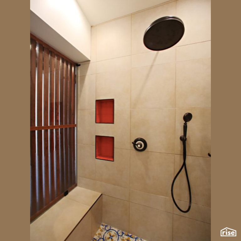 Custom Showerhead with Low-Flow Showerhead by Constructive Builders