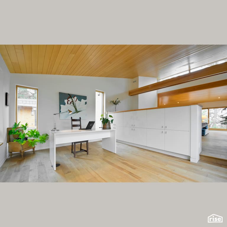 Gulf Island Sanctuary - Passive House - Home Office with LED Lighting by Pheasant Hill Homes Ltd.