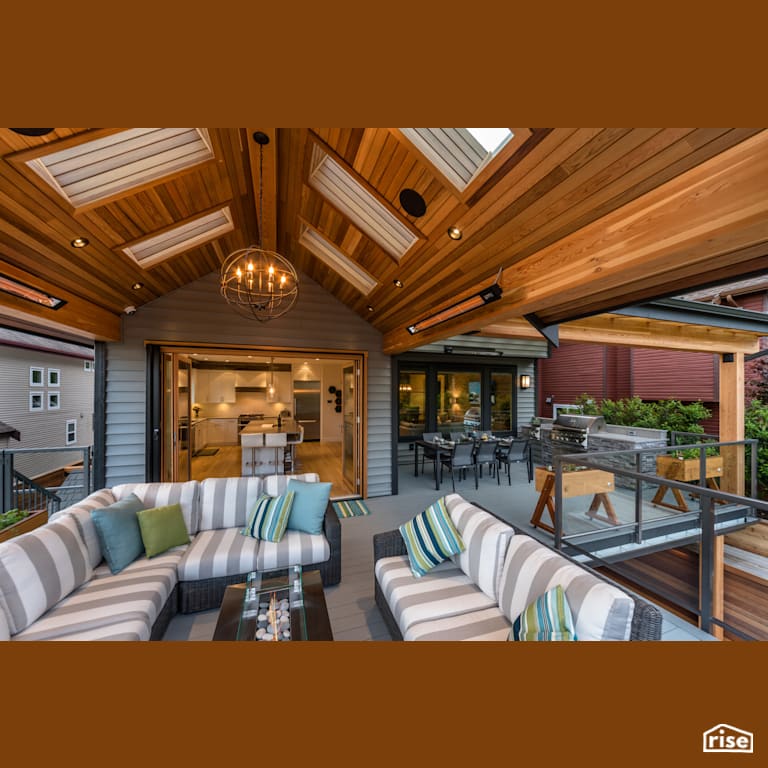 Patio with Accent Outdoor Lighting by My House Design/Build Team Ltd.