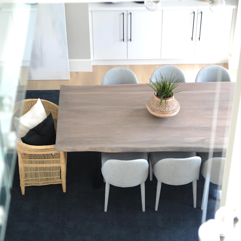 Luxton Square - Dining Room with Wood Veneer Cabinet by PlaidFox