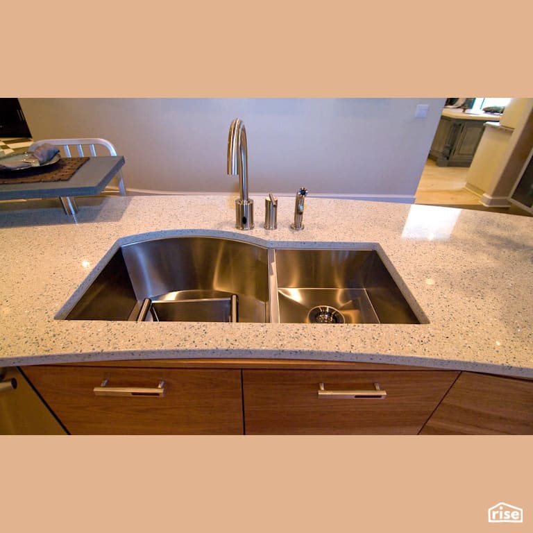 Sky Pearl Countertop with Recycled Glass Countertop by IceStone