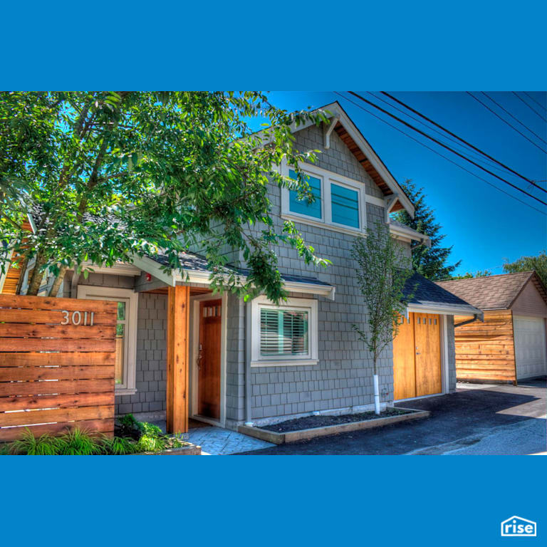 W11th Exterior Front  with Clapboard Wood Siding by Lanefab Design/Build