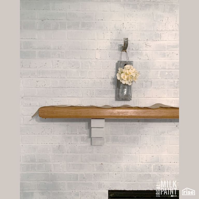 Whitewashed Brick Fireplace with Milk Paint with Milk Paint by Real Milk Paint Co