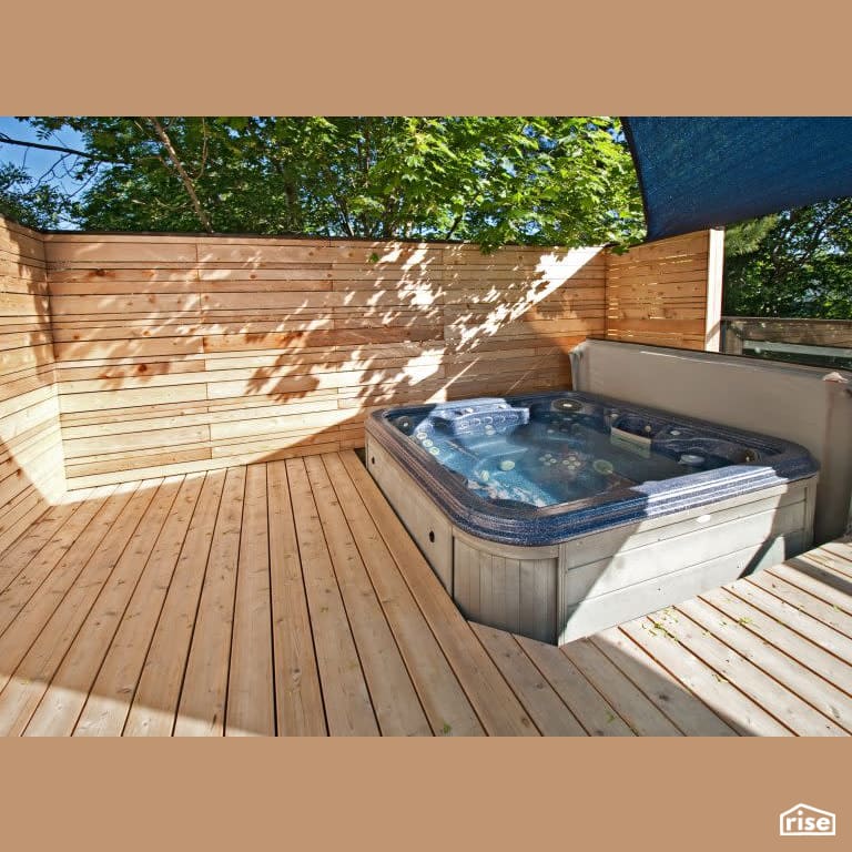 Hot Tub Deck with Pressure Treated Decking by RSI Projects