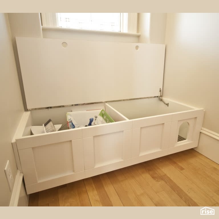 Cherry Street Built-in - Mudroom Nook with Engineered Hardwood by RSI Projects