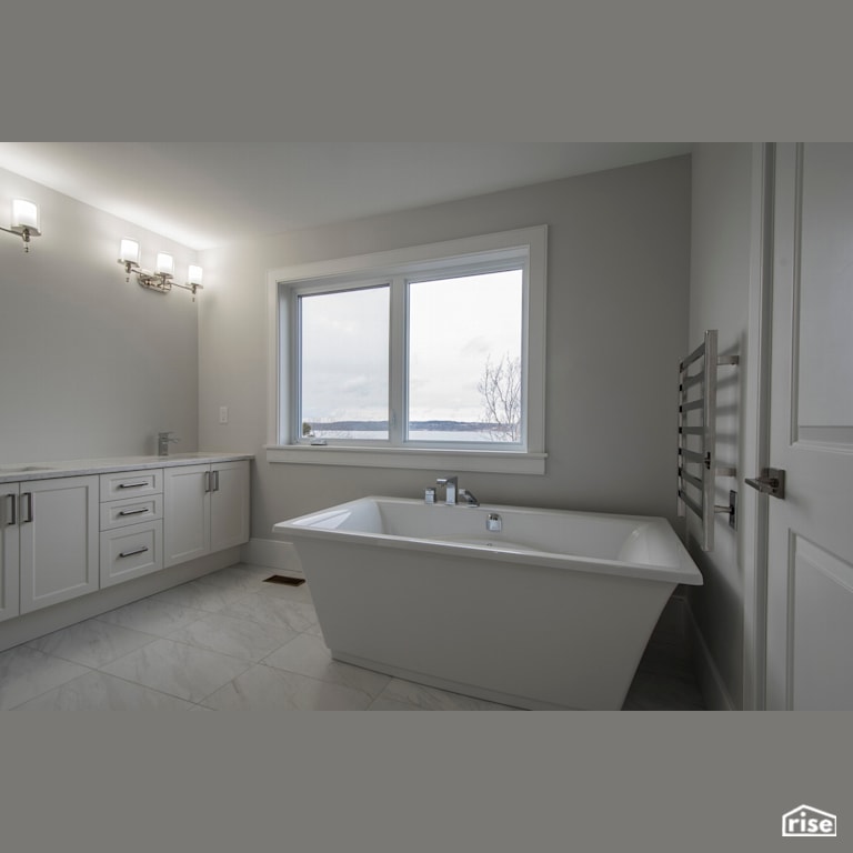 Villa Lina - Bathroom with Ceramic Tile Floors by Bowers Construction