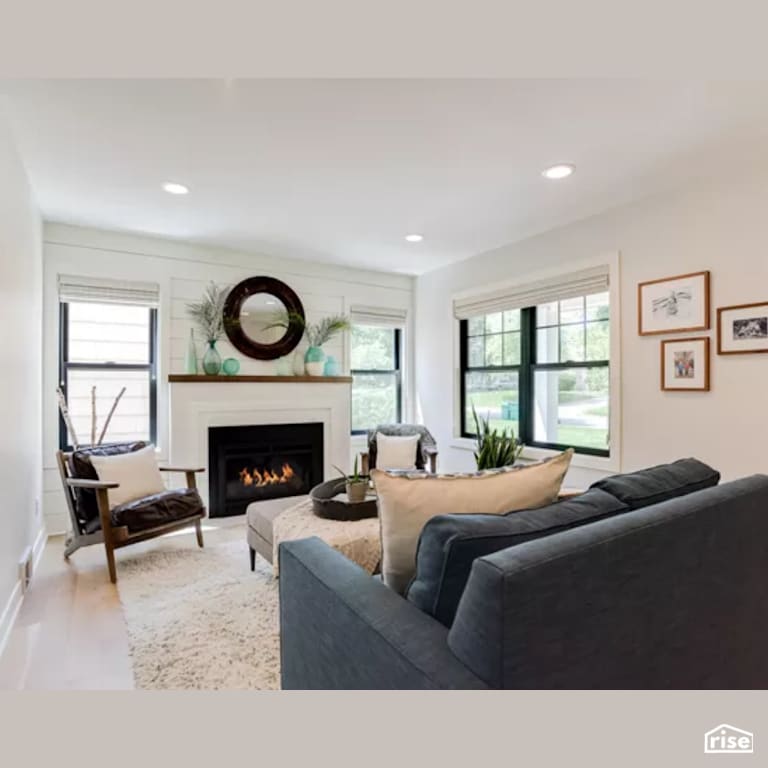 Living Room - Fireplace with Integrated LED by Constructive Builders