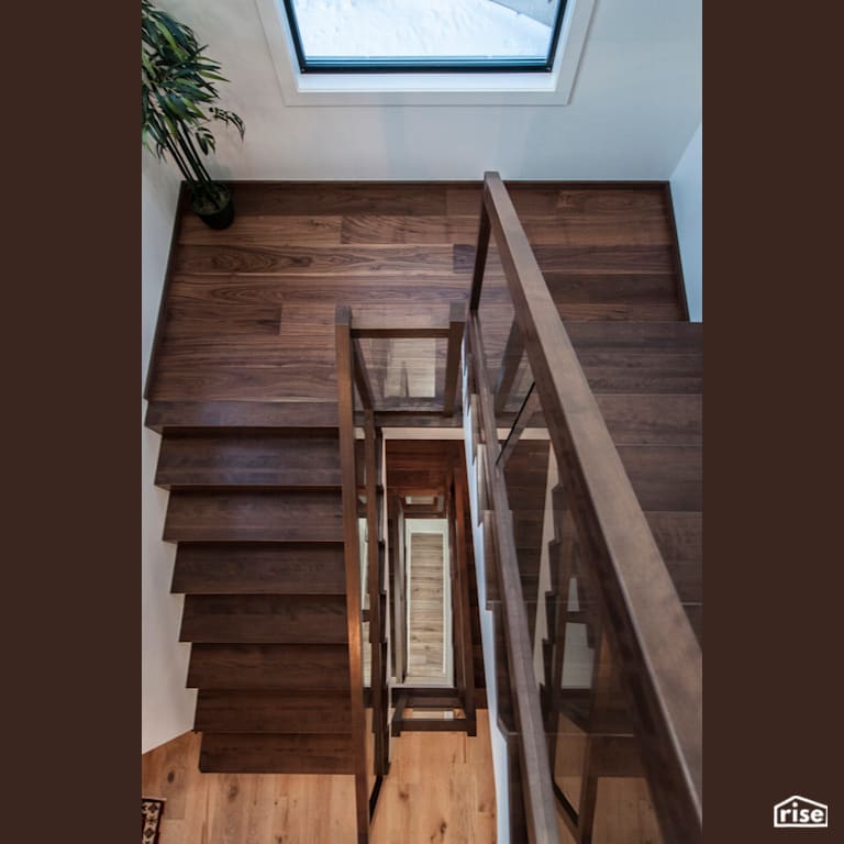 Paradiso Wooden Staircase with Fixed Window by Bowers Construction