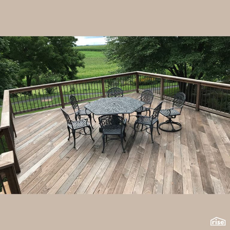 Thermally Modified Wood Deck With Dining Table with Thermally Modified Wood Decking by Americana by Bingaman