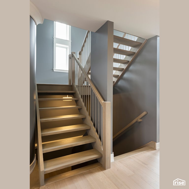 Executive Living - Staircase with Fixed Window by Homes by Highgate