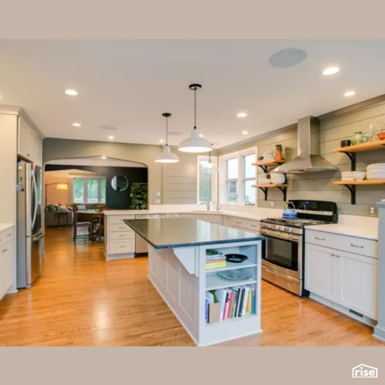 West River Road Kitchen Addition with Gas Range by Constructive Builders