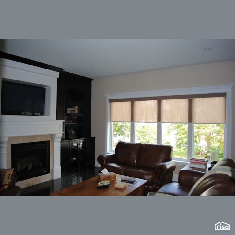 Window Treatments with Gas Fireplace by Amazing Space Interiors