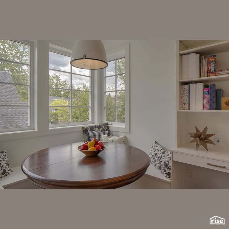 Clay Construction - Kitsilano Classic - Dining Room with Ceiling Light by Clay Construction