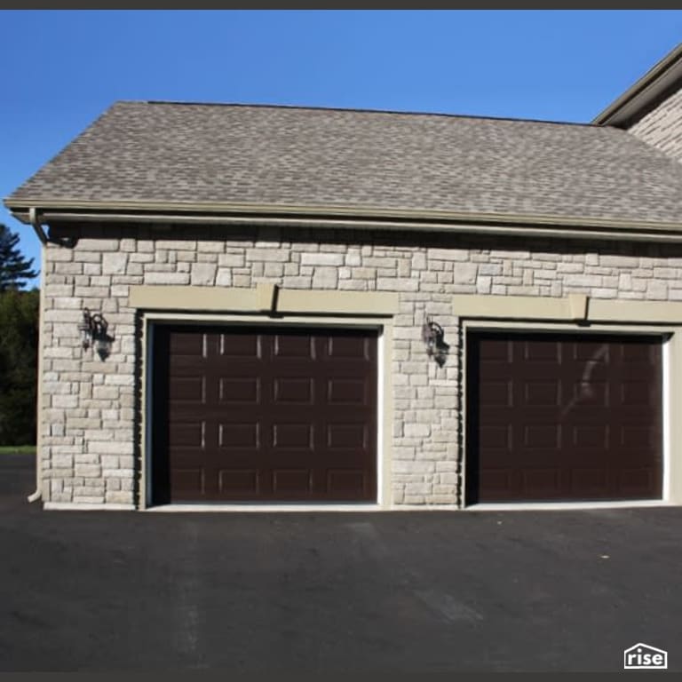 Exterior Stone Siding - Garage with Wall Mounted Outdoor Lighting by Jones Masonry