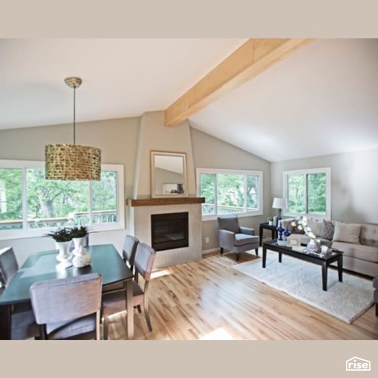 Living Room with Gas Fireplace by Constructive Builders