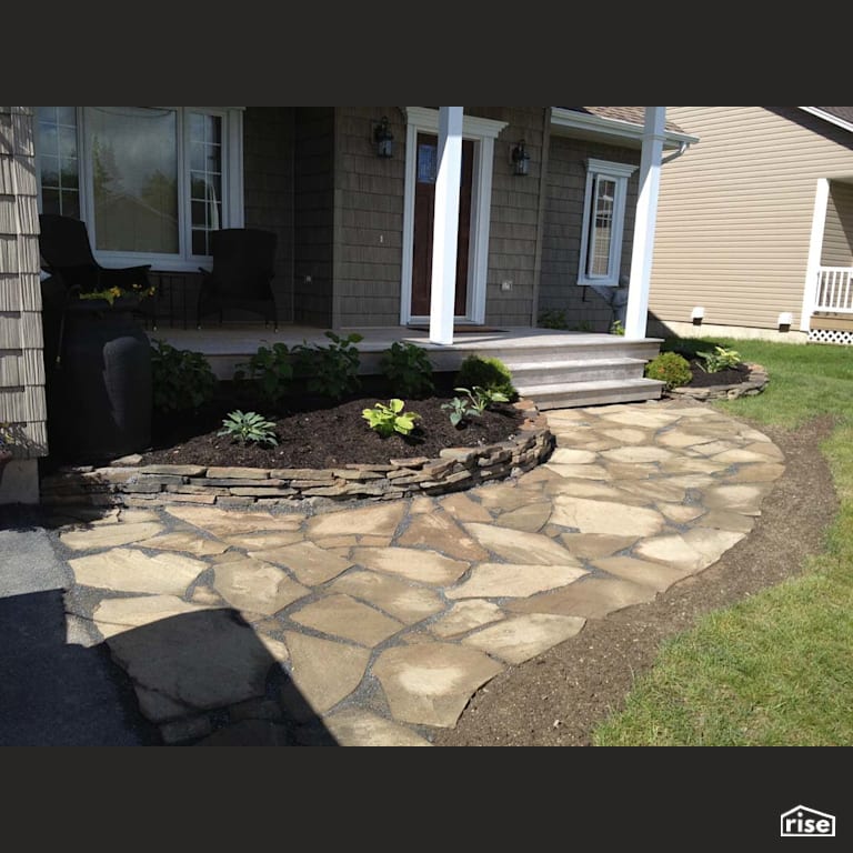 Stone Patio Walkway with Patio Stone by Earthworks Landscape & Design