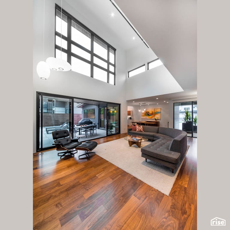 Fort Langley Modern Blend - Living Room with Integrated LED by My House Design/Build Team Ltd.