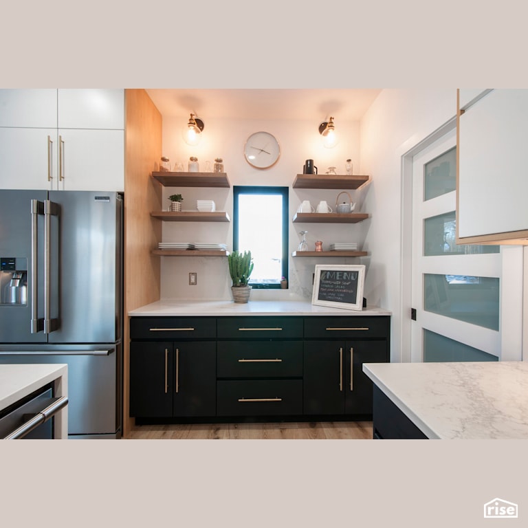 Paradiso Kitchen coffee station with Casement Window by Bowers Construction