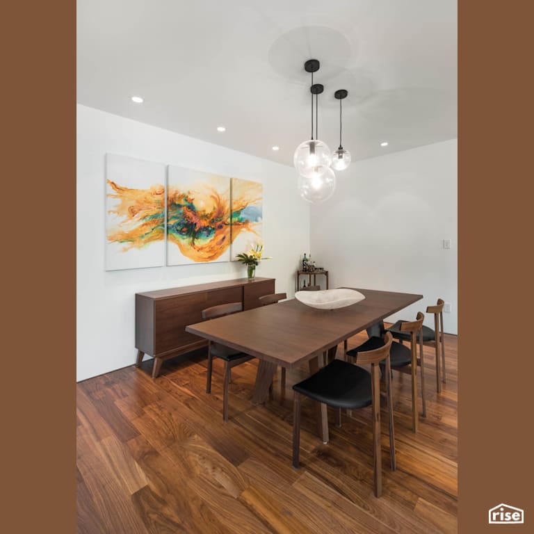 Fort Langley Modern Blend - Dining Room with Integrated LED by My House Design/Build Team Ltd.