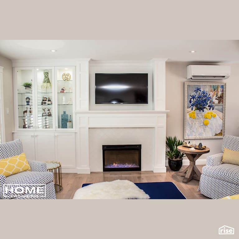 Home Fashions - Fireplace with Arabesque Tiles with Gas Fireplace by Home Fashions