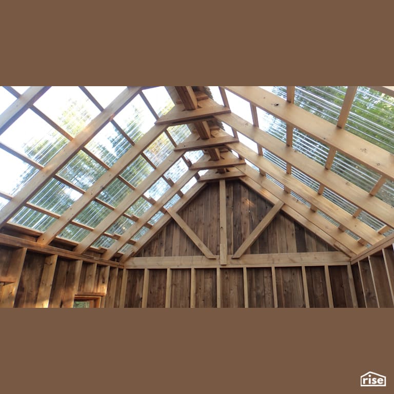 Thermally Modified Weatherwood Greenhouse Roof with Greenhouse by Thermalwood Canada
