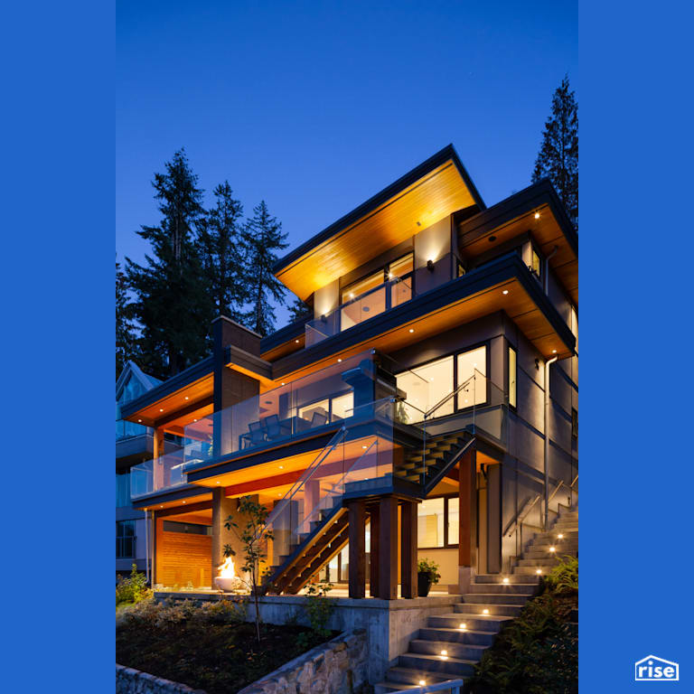 Eastridge Exterior with Accent Outdoor Lighting by Synthesis Design