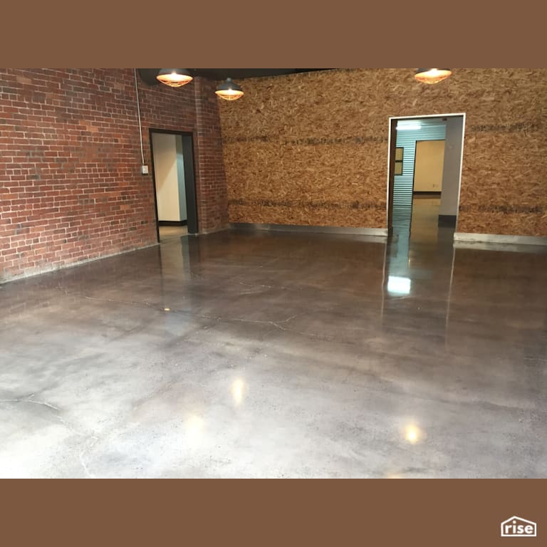 800 Grit Polish with black dye  with Concrete Flooring by DeltaCrete