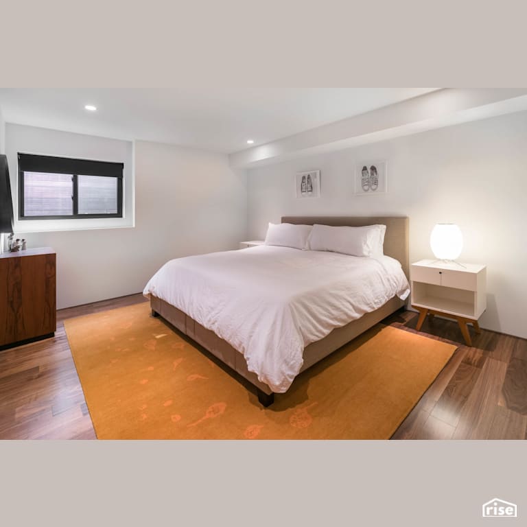 Fort Langley Modern Blend - Bedroom with Engineered Hardwood by My House Design/Build Team Ltd.