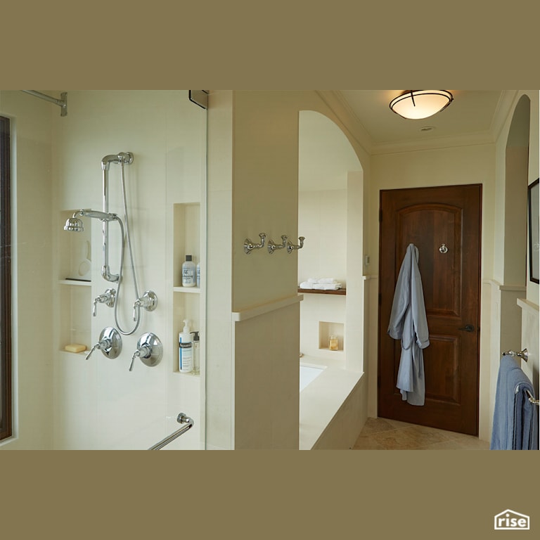 West Seattle bathroom with low-flow showerhead with Integrated LED by Gant Nychay Architecture PLLC