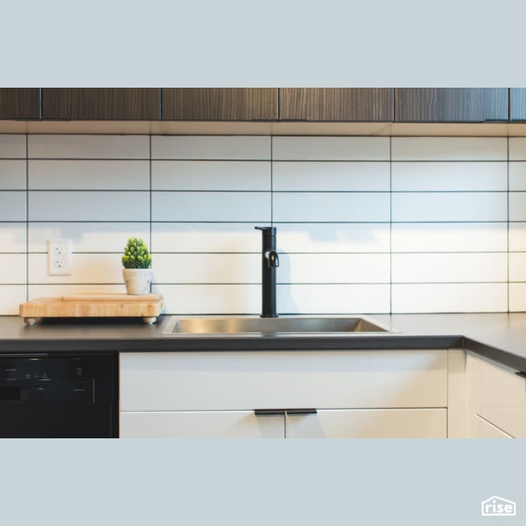 Bachelor Pad Renovation Kitchen with Low-Flow Kitchen Faucet by Vantage Build