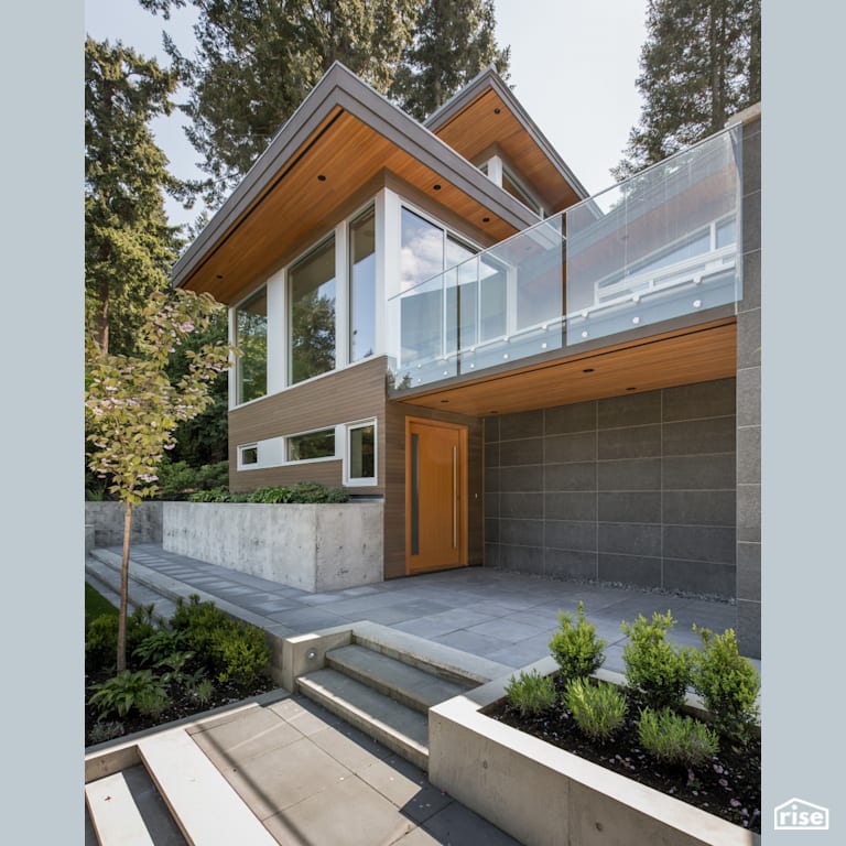 Exterior with Accent Outdoor Lighting by Synthesis Design