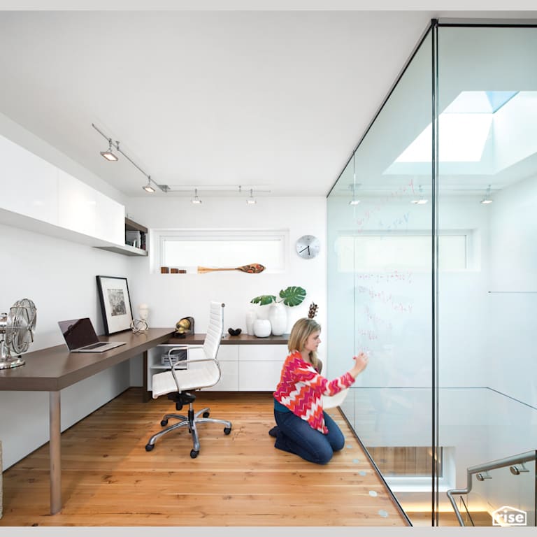 Home Office with LED Filament Bulbs by Naikoon Contracting