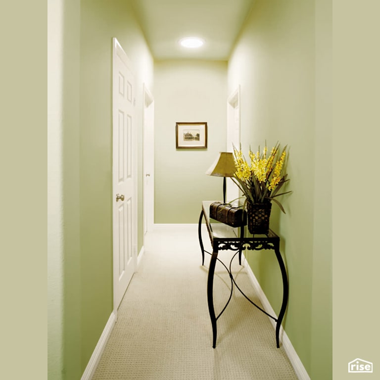 Light Green Hallway with Skylight with Tubular Skylight by Solatube International, Inc.