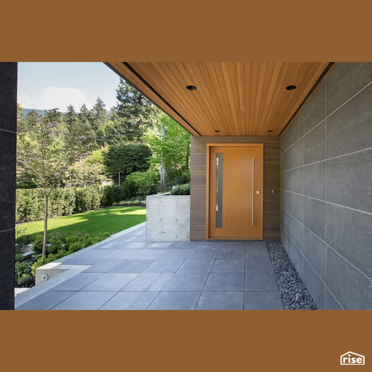 Entryway with Accent Outdoor Lighting by Synthesis Design