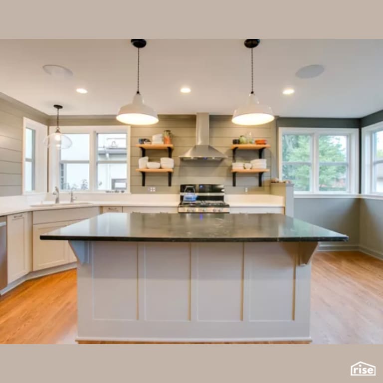 West River Road Kitchen Addition with Gas Range by Constructive Builders