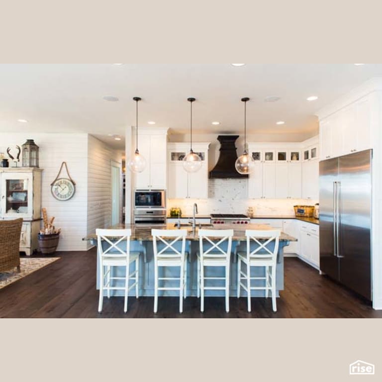 Modern Farmhouse Kitchen with Low-Flow Kitchen Faucet by Winsome Construction