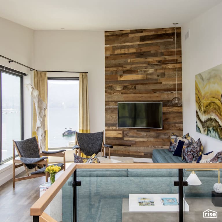 Living Room with FSC Certified Hardwood by PlaidFox