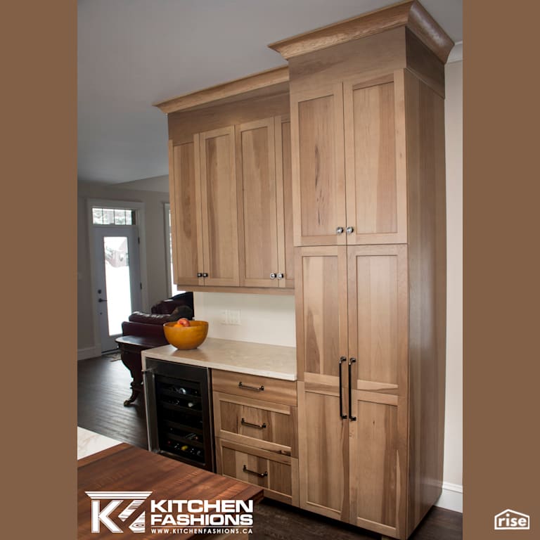 Kitchen Fashions - Beautiful Hickory Kitchen with Torrefied Maple with Fixed Window by Home Fashions