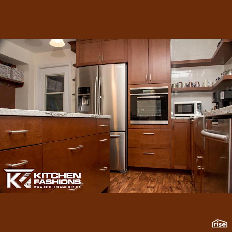 Cinnamon Stained Kitchen with Wall Oven by Home Fashions