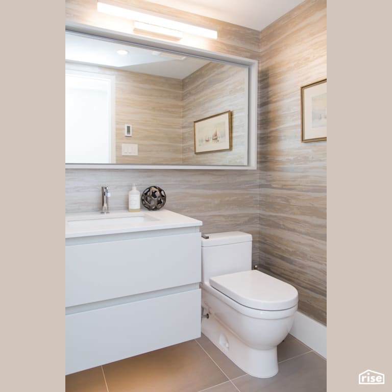 Penthouse Half Bath with Low-Flow Bathroom Faucet by Synthesis Design