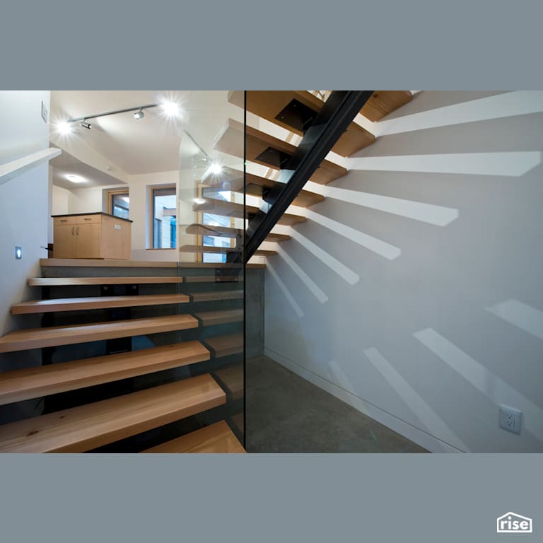 Gulf Island Sanctuary - Passive House - Staircase with LED Lighting by Pheasant Hill Homes Ltd.