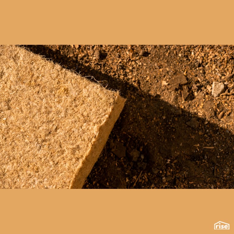 Close-up of HempWool fibers with Hemp Batt Insulation by Hempitecture