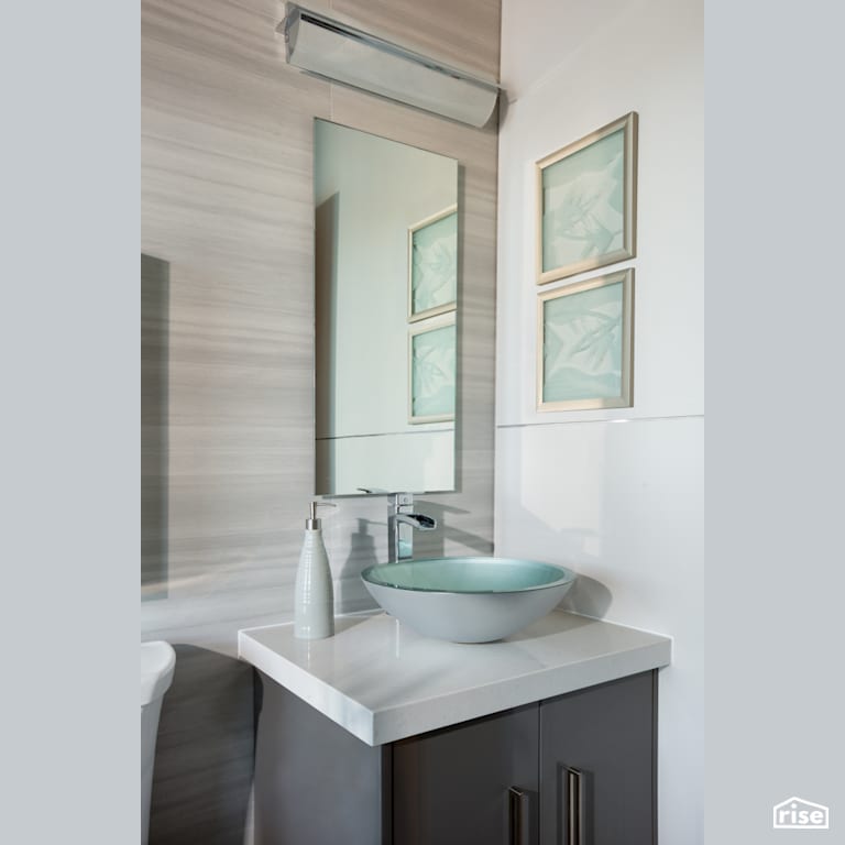 Calming colours with Low-Flow Bathroom Faucet by Synthesis Design