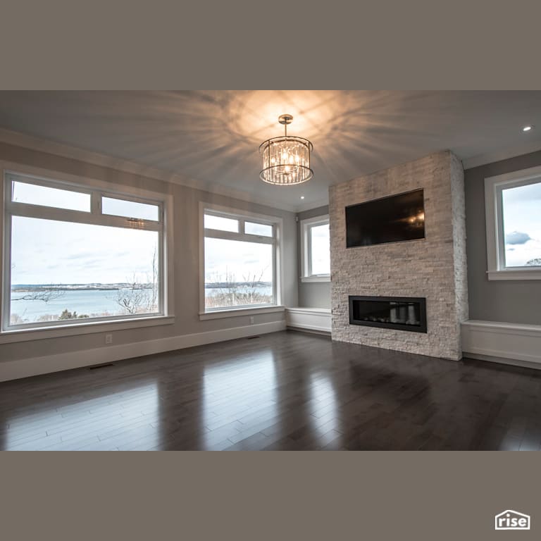 Villa Lina - Living Room with Gas Fireplace by Bowers Construction