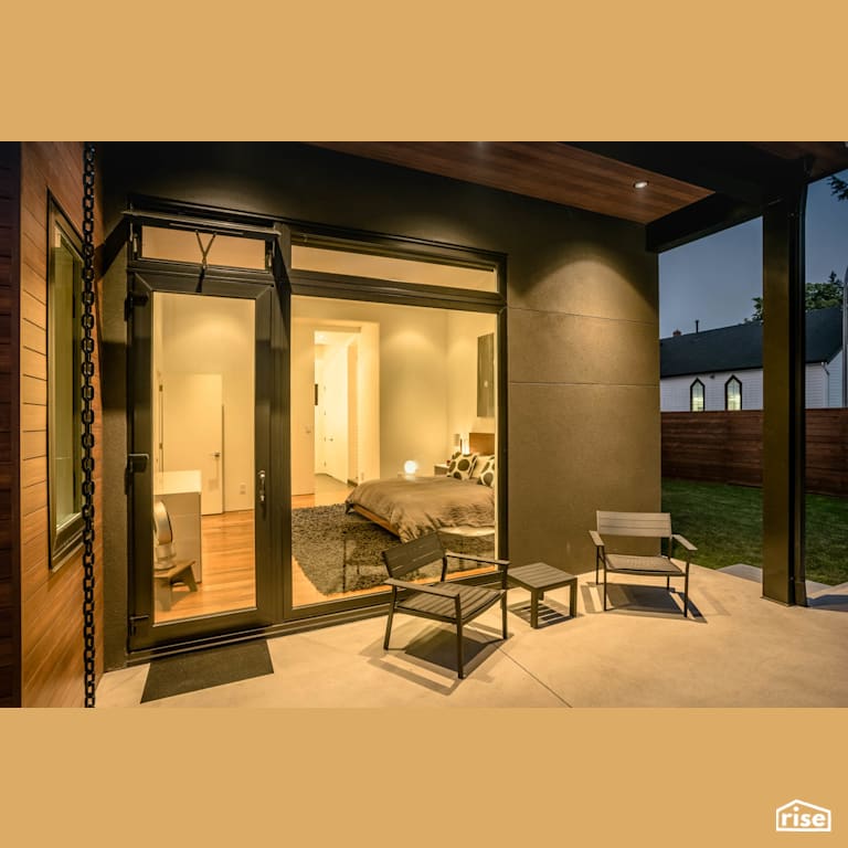 Fort Langley Modern Blend - Master Bedroom Patio with Integrated LED by My House Design/Build Team Ltd.