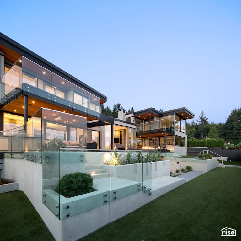 Exterior with Accent Outdoor Lighting by Naikoon Contracting