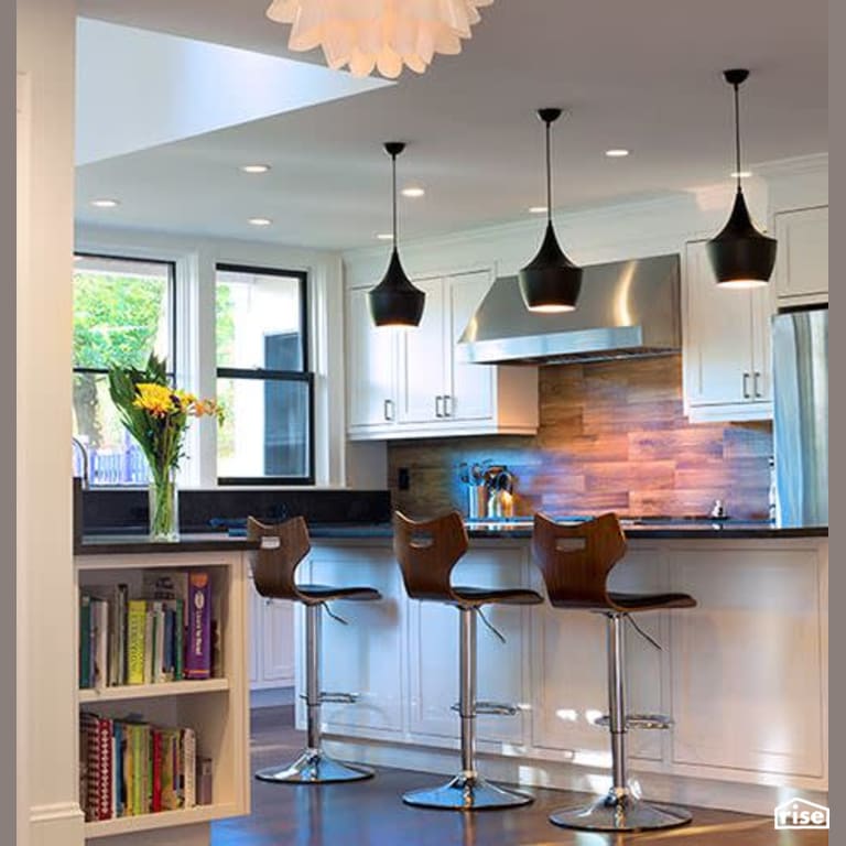 Belmont Addition / Renovation - Kitchen with LED Lighting by Helios Design Group