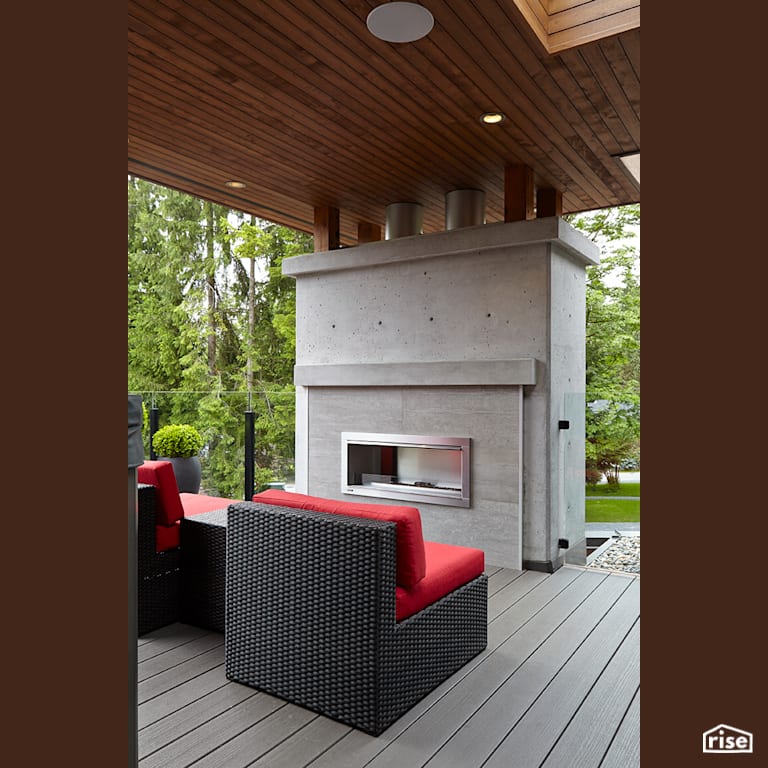Patio with Gas Fireplace by My House Design/Build Team Ltd.