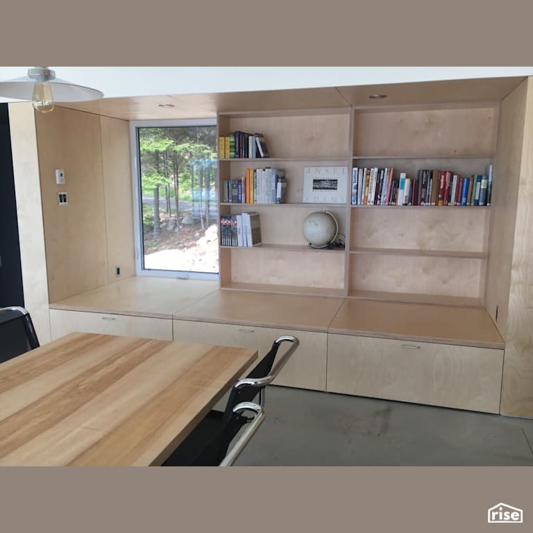 Coastal Home - Dining Room with Wood Veneer Cabinet by Brad Goodsell Design | Build Inc