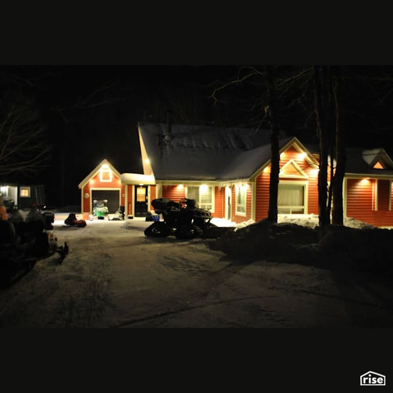 Winter Retreat with Accent Outdoor Lighting by Amazing Space Interiors